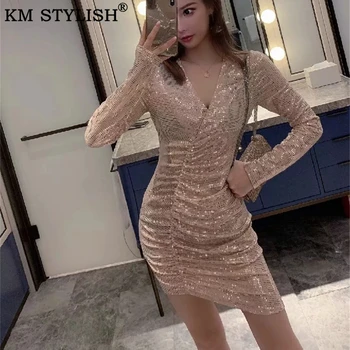 KM STYLISH Women Clothes Party Dress Vestidos 2019 New Autumn Sexy V-neck Sparkling Sequins Slim Long Sleeve Irregular Bodycon
KM STYLISH Women Clothes Party Dress Vestidos 2019 New Autumn Sexy V-neck Sparkling Sequins Slim Long Sleeve Irregular Bodycon