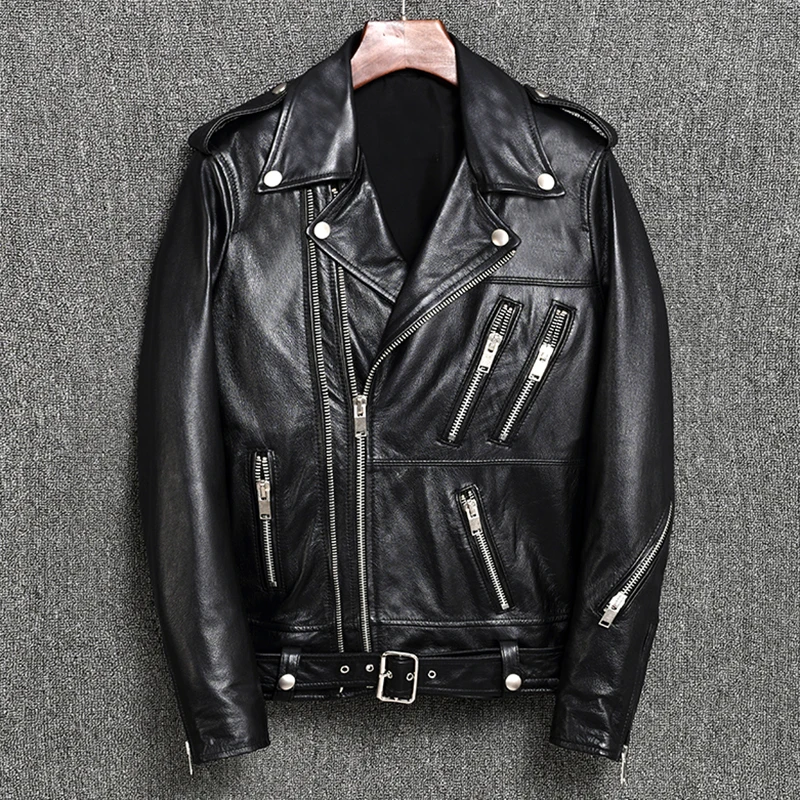 HARLEY DAMSON Black Men Slim Fit Biker's Leather Jacket Plus Size XXXXL Genuine Thin Cowhide Spring Motorcycle Leather Coat
HARLEY DAMSON Black Men Slim Fit Biker's Leather Jacket Plus Size XXXXL Genuine Thin Cowhide Spring Motorcycle Leather Coat