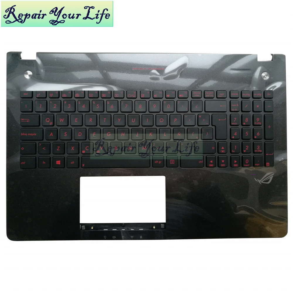 Laptop keyboard for ASUS N56 N56JK LA Latin sp black red keys backlit topcase palmrest 0KNB0-6628LA00 90NB06D5-R31LA0
Laptop keyboard for ASUS N56 N56JK LA Latin sp black red keys backlit topcase palmrest 0KNB0-6628LA00 90NB06D5-R31LA0