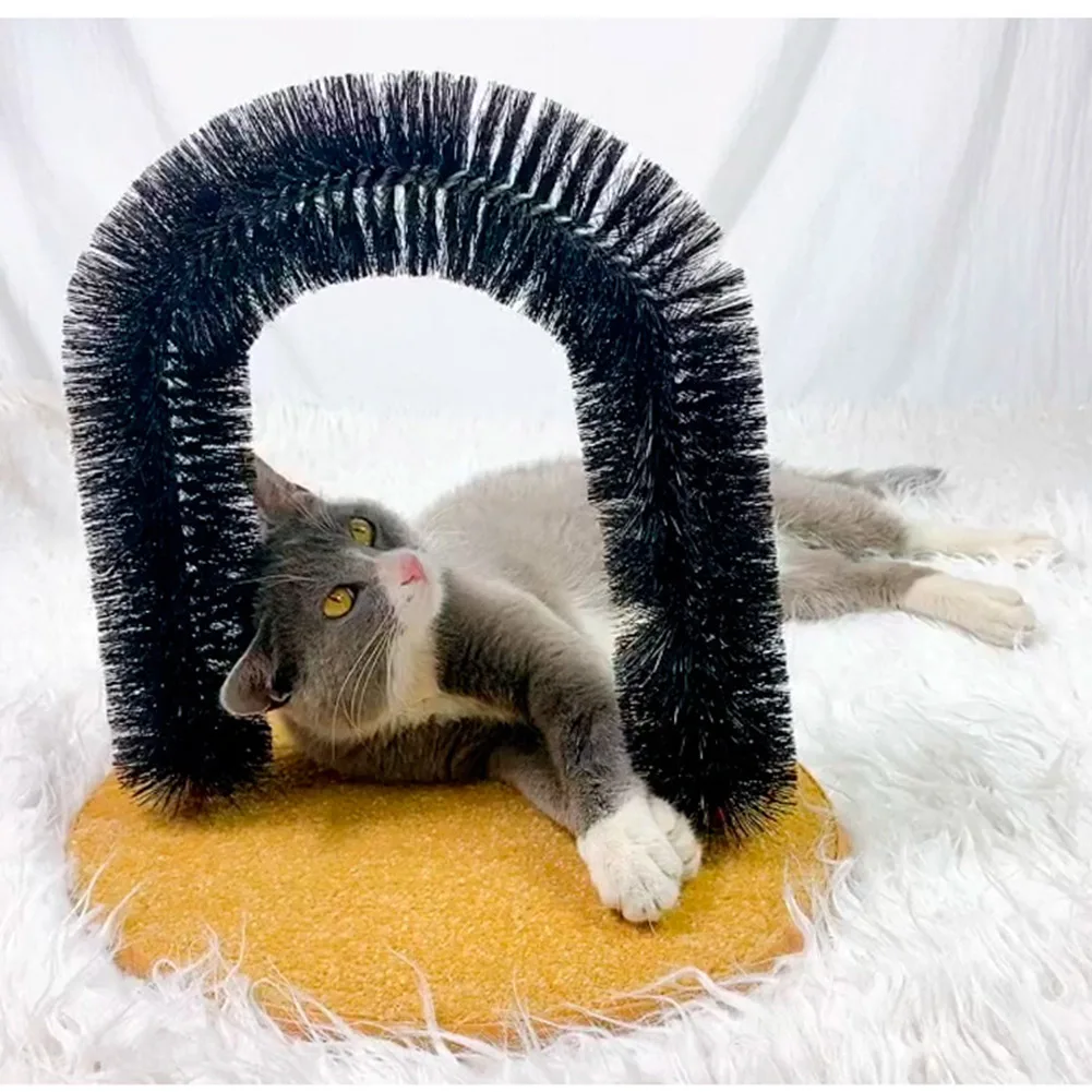 Comfortable Arch Cats Massager Pet Cat Itching Grooming Supplies Round Fleece Base Kitten Toy Scratching Device Brush for Pets Comfortable Arch Cats Massager Pet Cat Itching Grooming Supplies Round Fleece Base Kitten Toy Scratching Device Brush for Pets