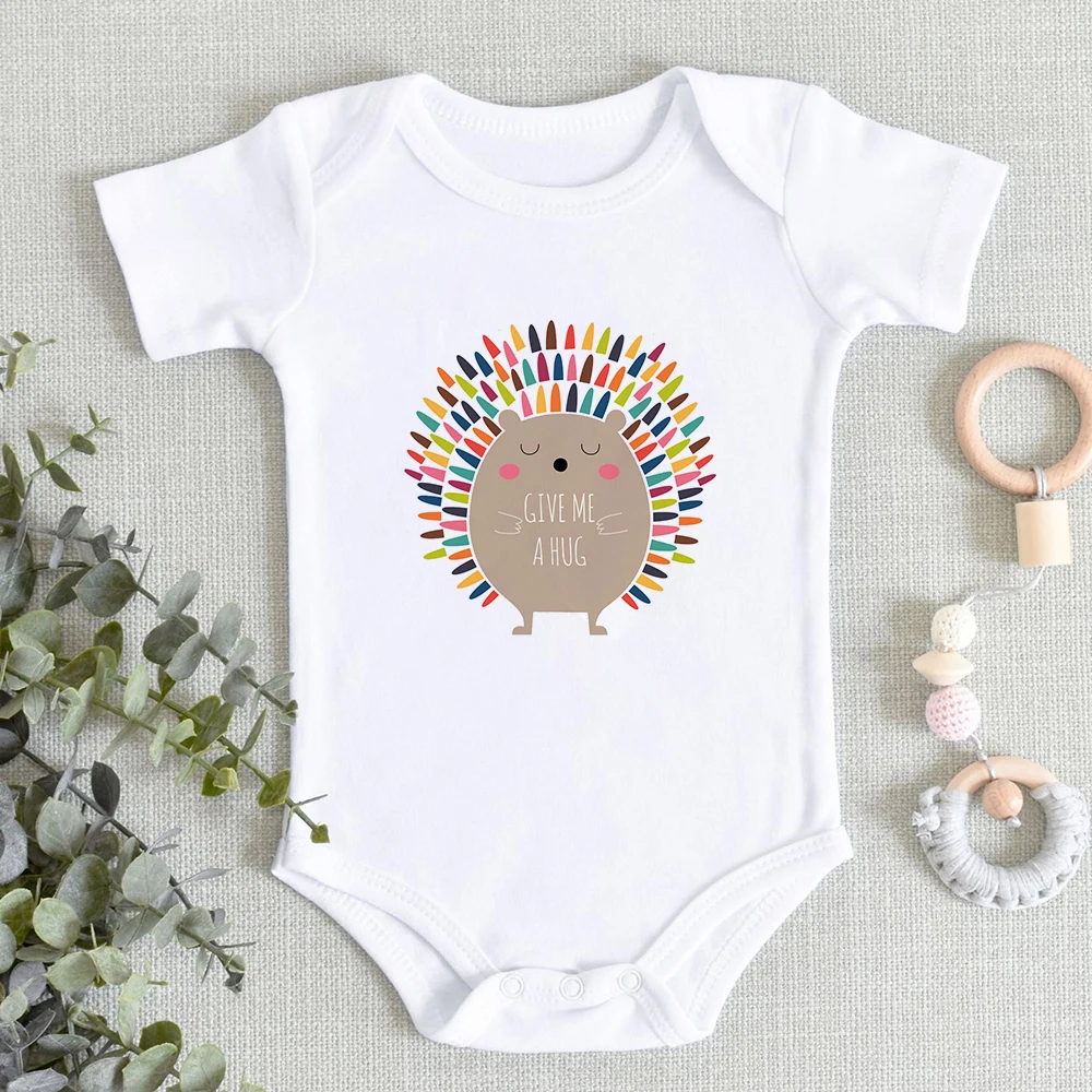 

Cute Cartoon Hedgehog Newborn Baby Girl Clothes 0-24 Months Toddler Boy Bodysuits 2023 New Spain Fashion Ropa De Bebe Dropship