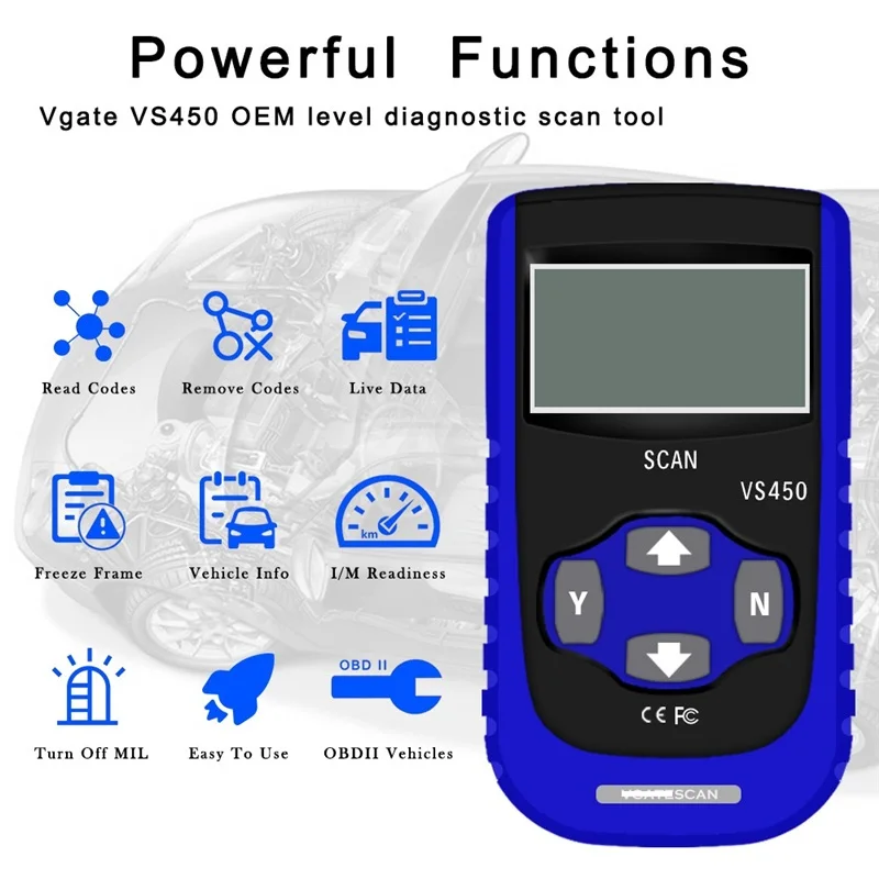 Vgate VS450 for Code reader diagnostic scanner reset Airbag ABS VS450 VAG CAN OBD2 Scan Tool for Audi/VW/Seat/Skode Auto Scanner
Vgate VS450 for Code reader diagnostic scanner reset Airbag ABS VS450 VAG CAN OBD2 Scan Tool for Audi/VW/Seat/Skode Auto Scanner