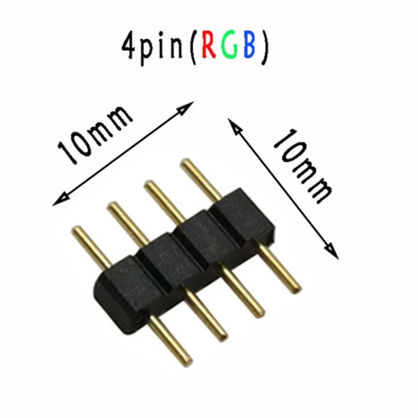 10 шт./лот светодиоидный коннектор адаптер 4Pin позолоченные иглы мужской Тип