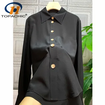 1.17 2020 Women Silk Shirt Fashion High range Tailored Hollow Out Button Decoration Turn-down collar Temperament Solid Blouse
1.17 2020 Women Silk Shirt Fashion High range Tailored Hollow Out Button Decoration Turn-down collar Temperament Solid Blouse