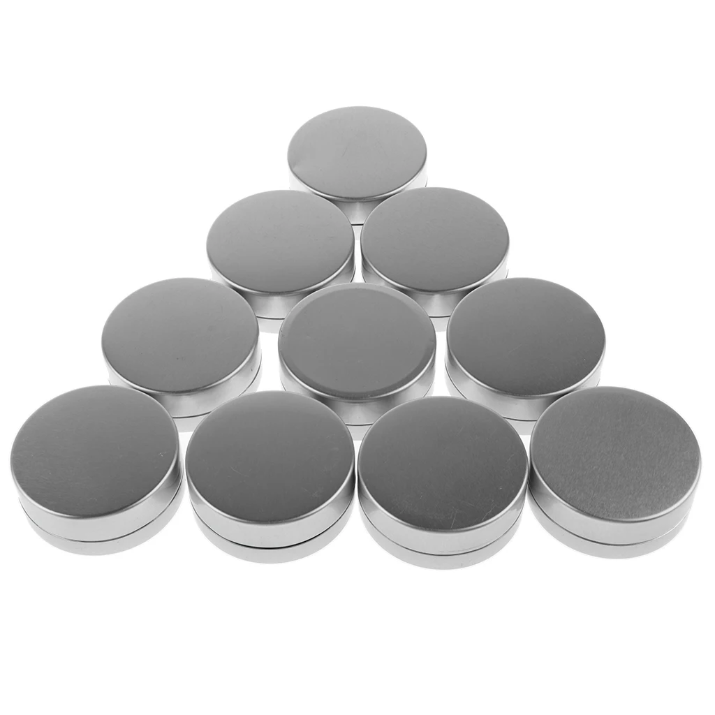 10x 10g Round Aluminum Cosmetics Cream Empty Lip Balm Containers Jars Tin 10x 10g Round Aluminum Cosmetics Cream Empty Lip Balm Containers Jars Tin