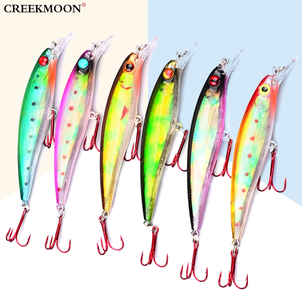 1 шт. 11 см 13 5 г Рыболовная Приманка Minnow жесткая наживка с 2 красными рыбными