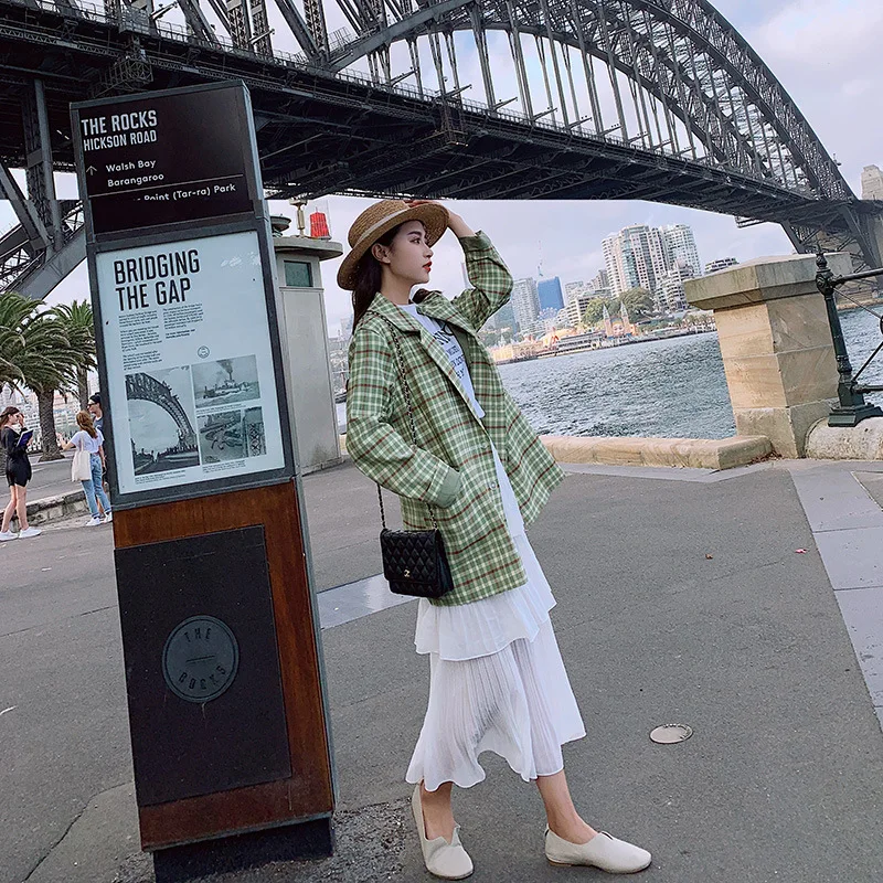 2019 Spring New Style South Korea Ulzzang Plaid Versatile Slimming Long Sleeve Suit Female Suit Coat Fashion
2019 Spring New Style South Korea Ulzzang Plaid Versatile Slimming Long Sleeve Suit Female Suit Coat Fashion