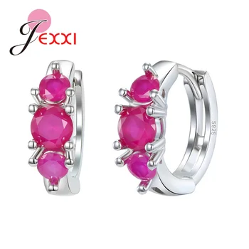 Deluxe Engagement Gift 925 Sterling Silver Hoop Earrings for Women Girls Fushia Round Cubic Zirconia Trendy Fashion Jewelry
Deluxe Engagement Gift 925 Sterling Silver Hoop Earrings for Women Girls Fushia Round Cubic Zirconia Trendy Fashion Jewelry