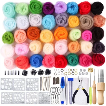 LMDZ Needle Felting Tools and Supplies 40 Colors Wool Roving with Wool Needles, Needle Felting Needles,Foam Mat, Felting Kits
LMDZ Needle Felting Tools and Supplies 40 Colors Wool Roving with Wool Needles, Needle Felting Needles,Foam Mat, Felting Kits