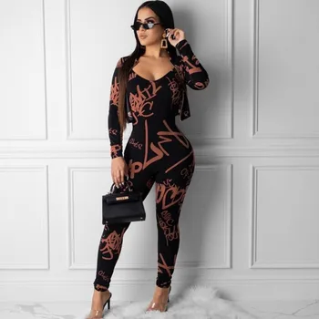 S-3XL Spring Autumn Women's Set Full Sleeve Tracksuit Letter Print Jackets Jumpsuits Suit Two Piece Set Night Club Party Sexy
S-3XL Spring Autumn Women's Set Full Sleeve Tracksuit Letter Print Jackets Jumpsuits Suit Two Piece Set Night Club Party Sexy