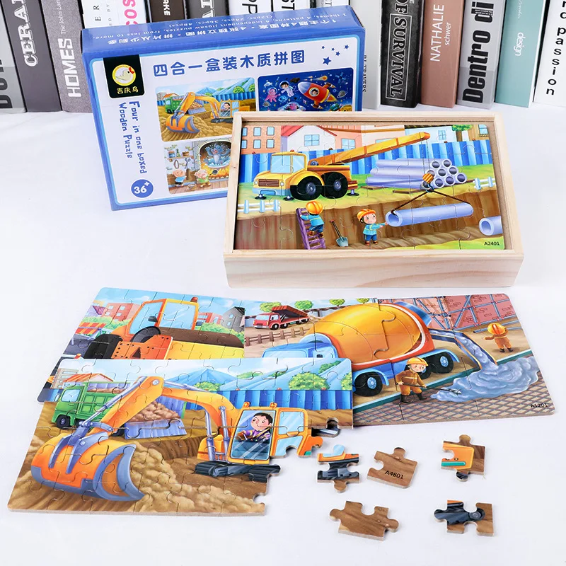 New Style Children Wooden Puzzle Hand Jigsaw Puzzle Educational Force Four Boxes Transit Card Building Blocks Toy 1-3-6-Year-Old
New Style Children Wooden Puzzle Hand Jigsaw Puzzle Educational Force Four Boxes Transit Card Building Blocks Toy 1-3-6-Year-Old
