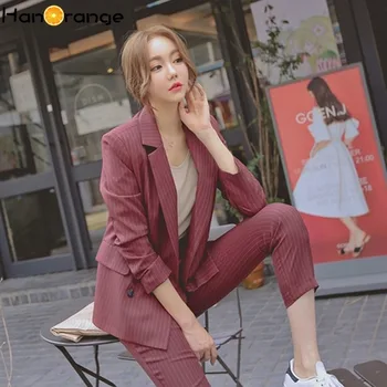 Ankle Length Striped Pant Suits Spring Autumn 2020 Fashion Temperament Casual Suit Two-piece Set
Ankle Length Striped Pant Suits Spring Autumn 2020 Fashion Temperament Casual Suit Two-piece Set