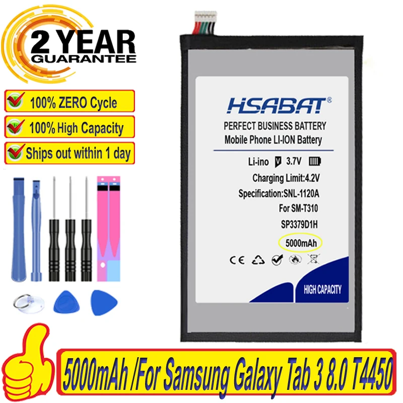 Топ бренд 100% Новинка 5000 мАч SP3379D1H аккумулятор для Samsung Galaxy Tab 3 10. 0 T4450 SM-T310 SM-T311 4 |