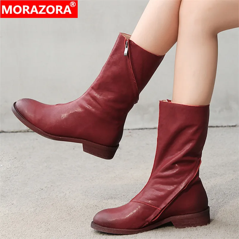 2020 Top quality Full genuine leather boots women shoes zipper western boots female spring autumn ankle boots ladies shoes 
2020 Top quality Full genuine leather boots women shoes zipper western boots female spring autumn ankle boots ladies shoes