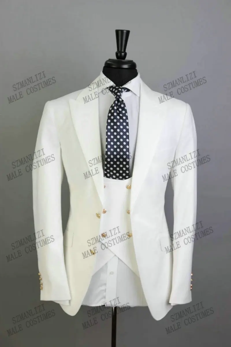 Мужской костюм для выпускного вечера, цвета слоновой кости, пиджак, жилет, брюки Бизнес Для мужчин костюмы смокинг жениха для выпускного вечера вечерние 3 предмета в комплекте Slim Fit Свадебный пиджак Terno
Мужской костюм для выпускного вечера, цвета слоновой кости, пиджак, жилет, брюки Бизнес Для мужчин костюмы смокинг жениха для выпускного вечера вечерние 3 предмета в комплекте Slim Fit Свадебный пиджак Terno