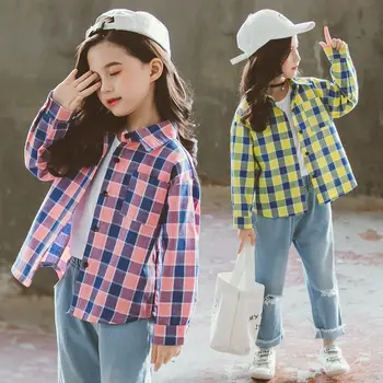 New Spring Autumn Teenager Girls Blouses Casual Long Sleeve Contrast Color Plaid Cotton Shirts Kids School Shirts Tops for Girls 
New Spring Autumn Teenager Girls Blouses Casual Long Sleeve Contrast Color Plaid Cotton Shirts Kids School Shirts Tops for Girls