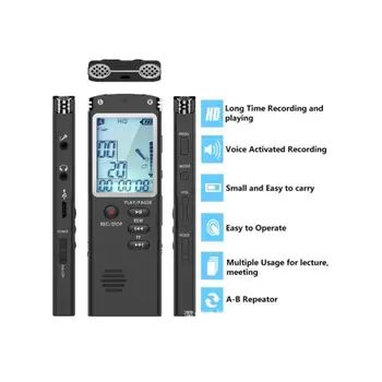 Rechargeable LCD Digital Audio Sound Voice Recorder Voice Activated Recorder Dictaphone MP3 Lossless Player Noise Reduction
Rechargeable LCD Digital Audio Sound Voice Recorder Voice Activated Recorder Dictaphone MP3 Lossless Player Noise Reduction