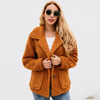 Autumn Winter Teddy Coat Women Long Sleeve Turn-Down Collar Single Breasted Pocket Warm Women Faux Fur Coat 2019 Ladies Overcoat
Autumn Winter Teddy Coat Women Long Sleeve Turn-Down Collar Single Breasted Pocket Warm Women Faux Fur Coat 2019 Ladies Overcoat