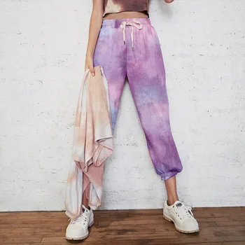 Female Loose Tie Dye Casual Sweatpant Fashion Streetwear Drawstring Ankle Length Trousers High Waist Harajuku Women Jogger Pants 
Female Loose Tie Dye Casual Sweatpant Fashion Streetwear Drawstring Ankle Length Trousers High Waist Harajuku Women Jogger Pants