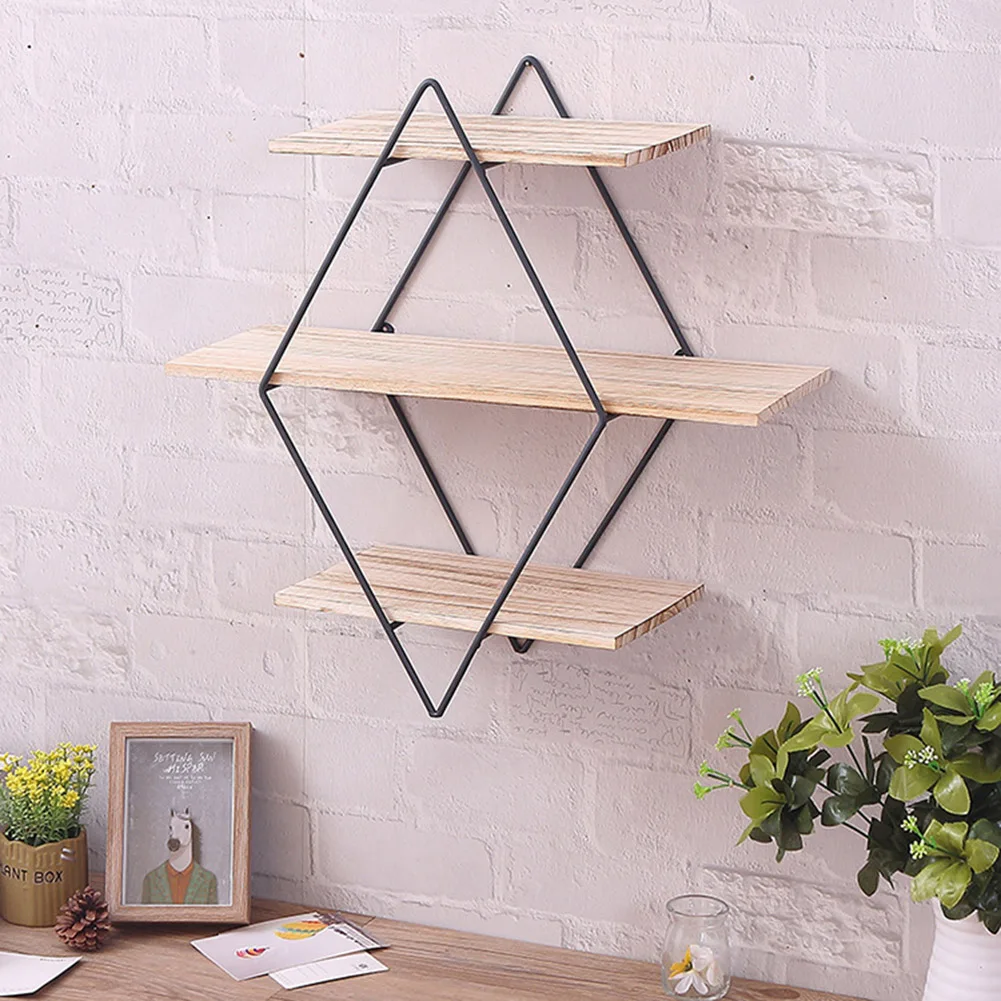 Home Decoration Iron Wooden Rhombus Shelf Living Room Dining Room Wall Hanging Decoration Creative Partition Tool
Home Decoration Iron Wooden Rhombus Shelf Living Room Dining Room Wall Hanging Decoration Creative Partition Tool