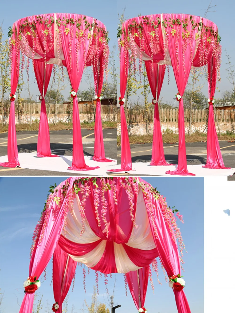 2M Diameter By 3M Tall Customized Color Circle Wedding Canopy Chuppah Curtain Wedding Backdrop Party Stage Centerpieces Favors
2M Diameter By 3M Tall Customized Color Circle Wedding Canopy Chuppah Curtain Wedding Backdrop Party Stage Centerpieces Favors