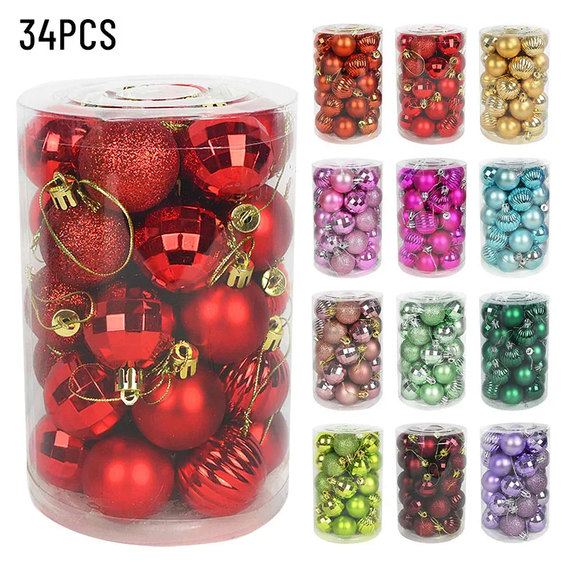 34pcs Christmas Tree Toys 4cm Decorations Colorful Ball Bauble Xmas Party Hanging Ball Ornaments for Home New Year Navidad
34pcs Christmas Tree Toys 4cm Decorations Colorful Ball Bauble Xmas Party Hanging Ball Ornaments for Home New Year Navidad