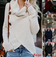 2022 Oversize Irregular Knit Sweater Women Fall Winter Solid Long Sleeve Button Scarf Collar Jumper Tops Thick Casual Pullovers
2022 Oversize Irregular Knit Sweater Women Fall Winter Solid Long Sleeve Button Scarf Collar Jumper Tops Thick Casual Pullovers