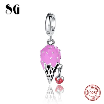 925 Sterling silver Strawberry ice cream beads pink enamel charms Fit Pandora Bracelet Pendant Fashion Jewelry for Women Gift 
925 Sterling silver Strawberry ice cream beads pink enamel charms Fit Pandora Bracelet Pendant Fashion Jewelry for Women Gift