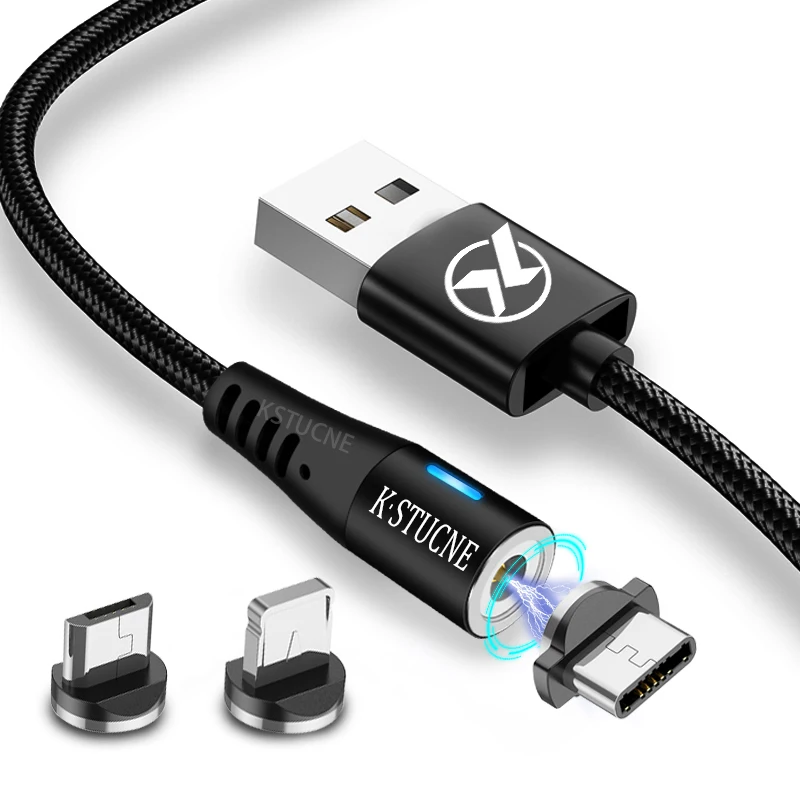 Магнитный кабель KSTUCNE Micro USB Type C для iPhone 12 11Pro Max 8 Samsung S20 Xiaomi Android зарядное