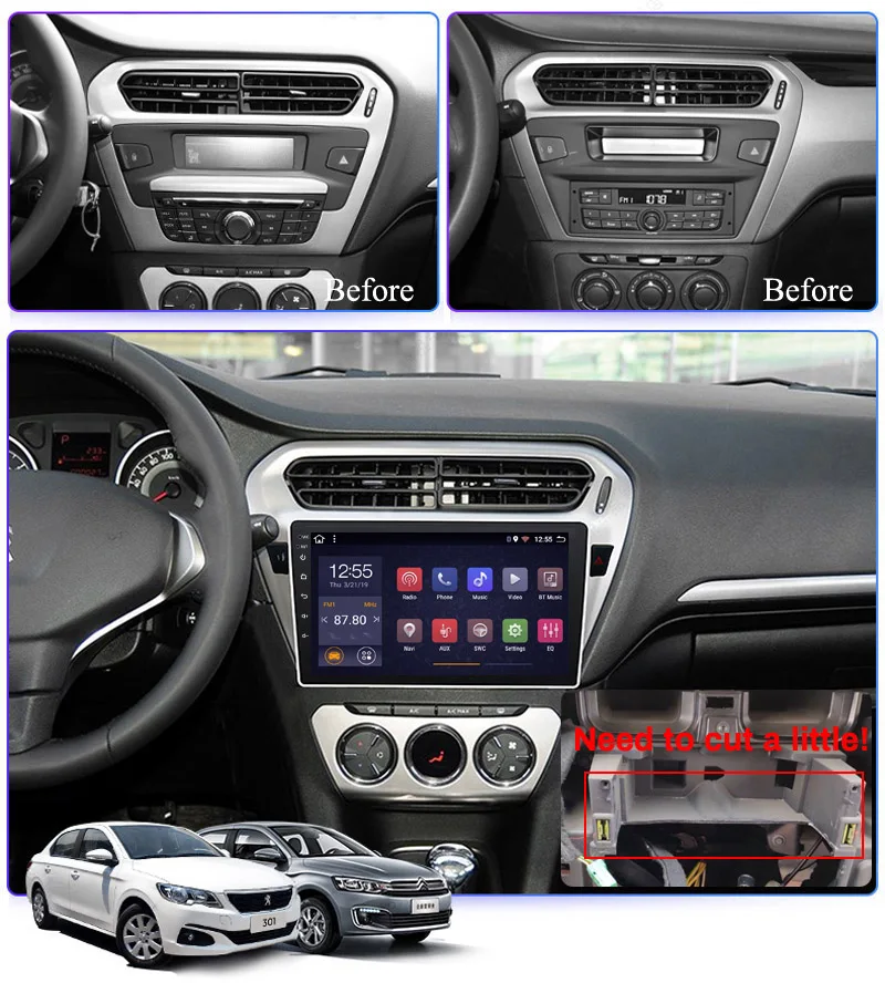 Cheap Android 8.1 Car DVD Player GPS Navigation Multimedia For peugeot 301 Citroen Elysee Radio 2013-2016 2