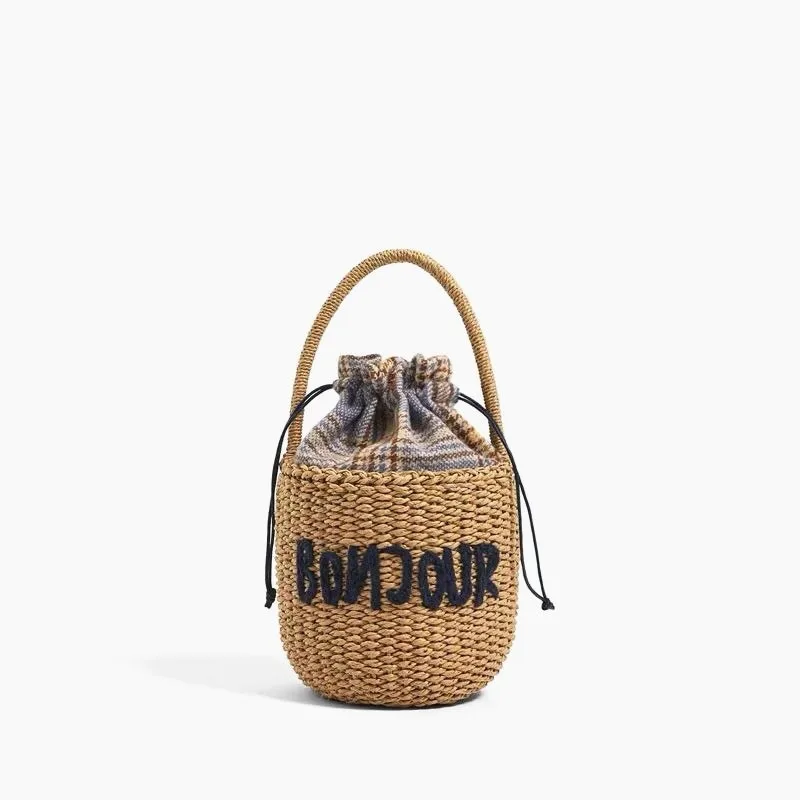 Summer 2020 New Barrel Straw Woven Bag Portable Rope Woven Bag Hand Embroidered Letters Beach Bag
Summer 2020 New Barrel Straw Woven Bag Portable Rope Woven Bag Hand Embroidered Letters Beach Bag