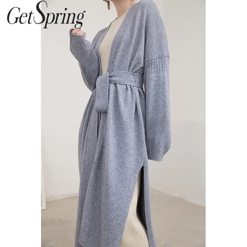 GetSpring Women Knitted Sweater V Neck Long Sleeve Cashmere Sweater Women Knit Cardigan Women Lace Up Loose Long Coat Autumn New
GetSpring Women Knitted Sweater V Neck Long Sleeve Cashmere Sweater Women Knit Cardigan Women Lace Up Loose Long Coat Autumn New