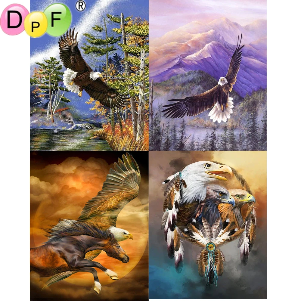 5D DIY Diamond Painting Eagle round/square Cross Stitch Embroidery kits Mosaic home Decorative drill | Дом и сад