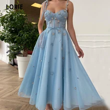 LORIE Baby Blue Prom Dresses Mesh Net with Embroidered Stars Tea Length Decorative Straps Beaded Evening Wedding Party Dress
LORIE Baby Blue Prom Dresses Mesh Net with Embroidered Stars Tea Length Decorative Straps Beaded Evening Wedding Party Dress