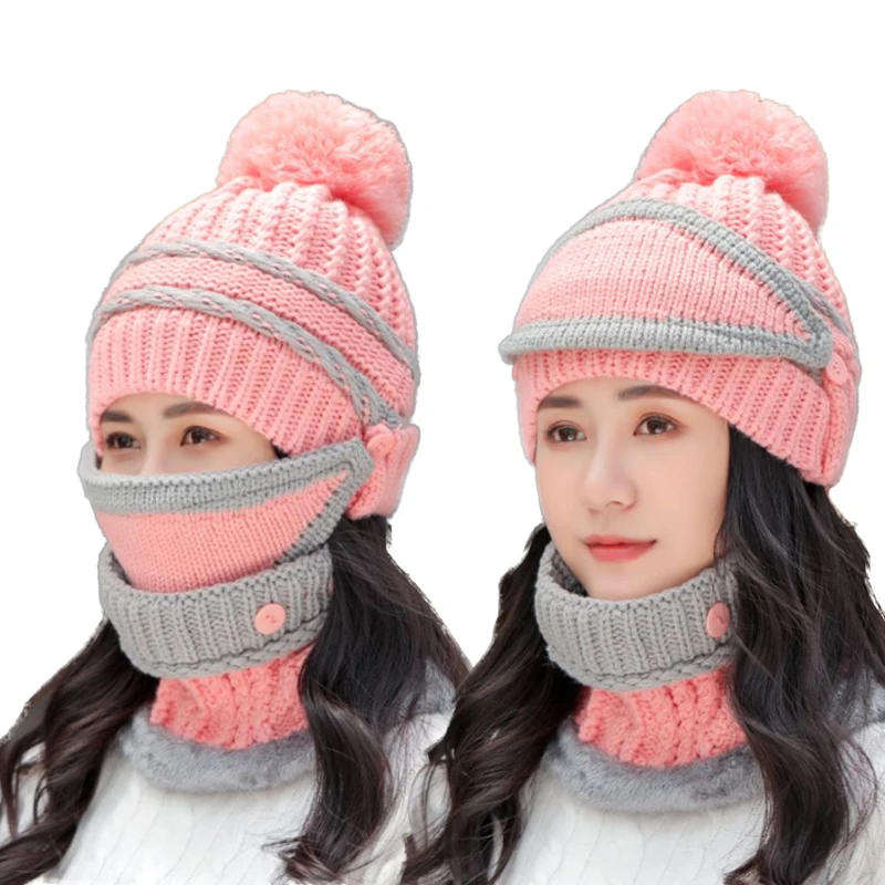 Warm Scarf Mask Hat Beanie Set - Cable Knit Winter Gift Set Pom Cap Warm Thick Fashion Hat 3 PCS Set for Women
Warm Scarf Mask Hat Beanie Set - Cable Knit Winter Gift Set Pom Cap Warm Thick Fashion Hat 3 PCS Set for Women