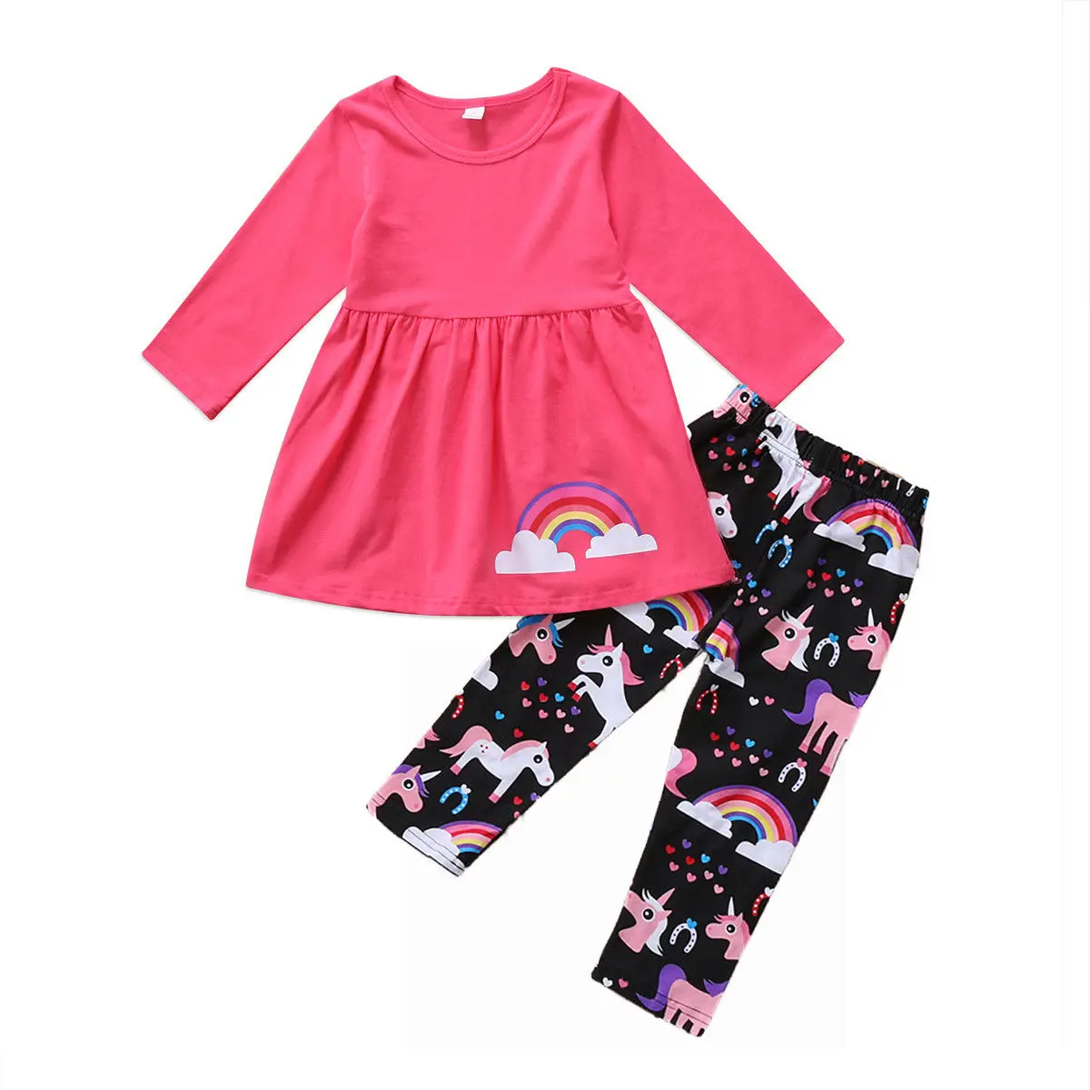 Unicorn Kids Baby Girls Child Outfit Set Rainbow Tops Long Sleeve Dress Long Pants Leggings
Unicorn Kids Baby Girls Child Outfit Set Rainbow Tops Long Sleeve Dress Long Pants Leggings