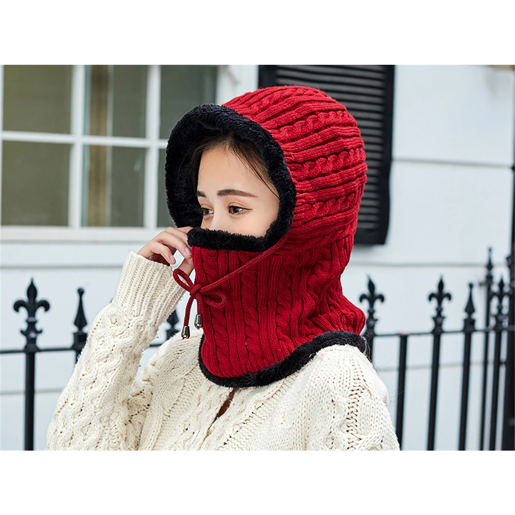 Fashion Winter Fleece Neck Warmer Hood Knitted Beanie Hat Women Sports Ski Windproof Cap With Mask Skullies Balaclava 6 Colors
Fashion Winter Fleece Neck Warmer Hood Knitted Beanie Hat Women Sports Ski Windproof Cap With Mask Skullies Balaclava 6 Colors