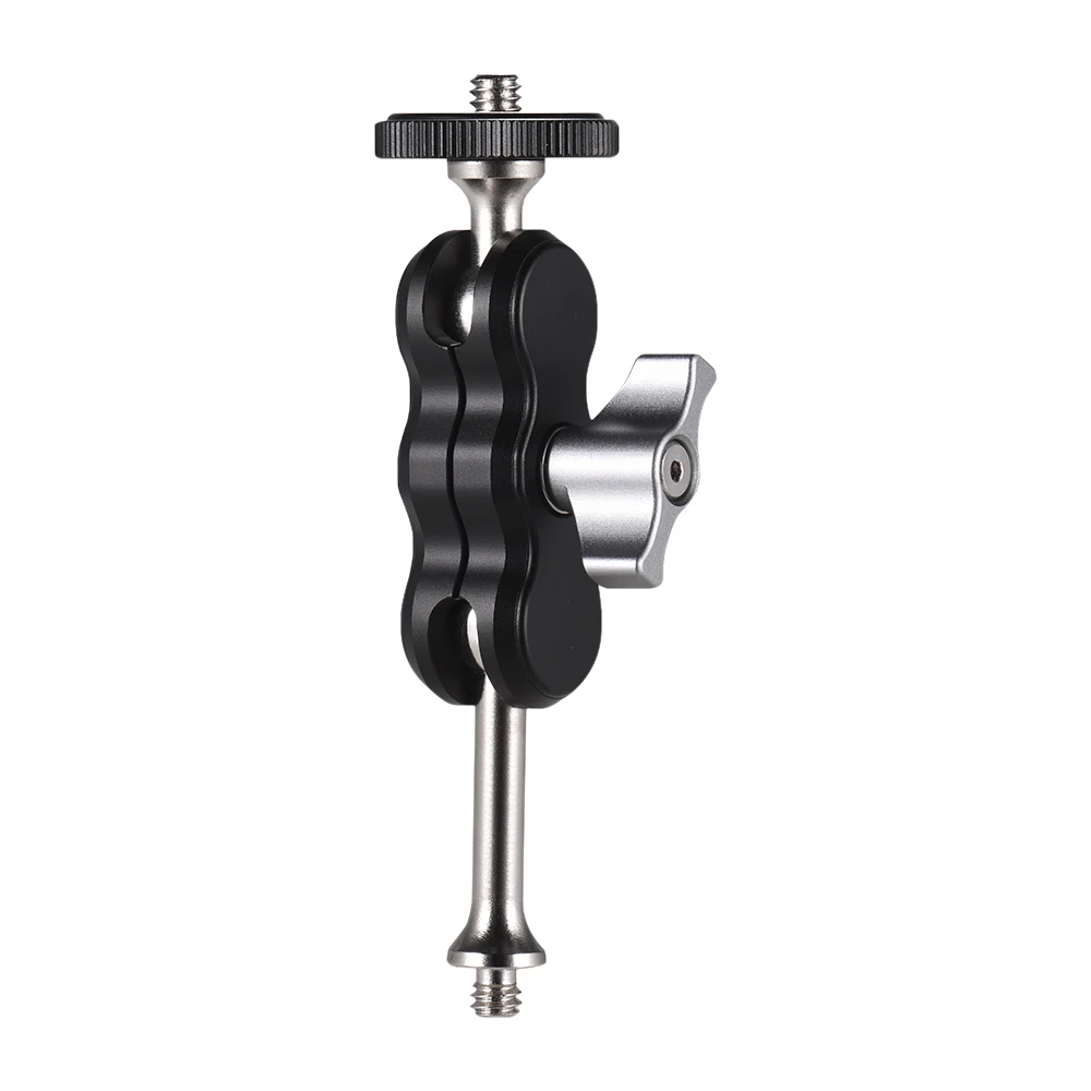 Multi-functional Aluminium Alloy Arm Mount Clamp Tripod head Adapter CNC Processing Manufacturing with Dual Ballhead 1/4" Screw
Multi-functional Aluminium Alloy Arm Mount Clamp Tripod head Adapter CNC Processing Manufacturing with Dual Ballhead 1/4" Screw