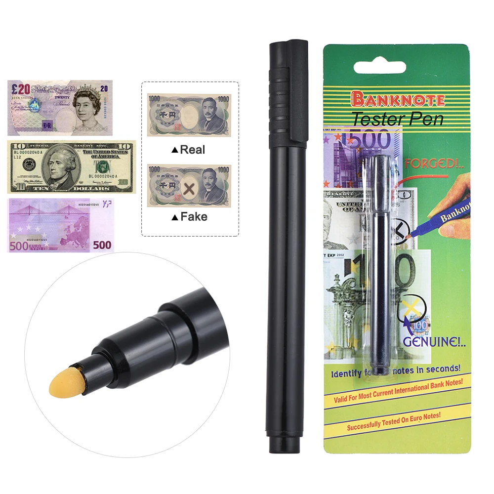 

Counterfeit Money Detector Pen Fake Banknote Tester Currency Cash Checker Marker for US Dollar Bill Euro Pound Yen Won