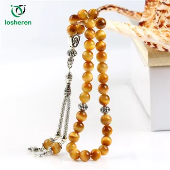 LOSHEREN Religious Jewelry Natural Gold Tiger Eye Stone Rosary Muslim Tasbih Prayer Beads 33 Man's Misbaha Islamic Bracelets
LOSHEREN Religious Jewelry Natural Gold Tiger Eye Stone Rosary Muslim Tasbih Prayer Beads 33 Man's Misbaha Islamic Bracelets