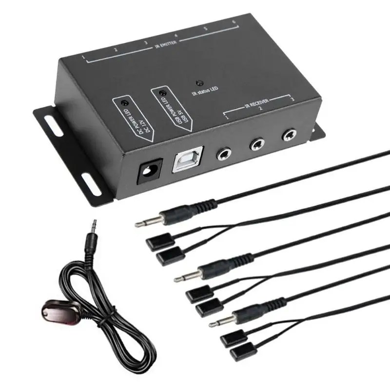 IR Remote Control Extender 6 Emitters 1 Receiver System Kit IR Infrared Repeater Converter Accessories EU Plug Adapter
IR Remote Control Extender 6 Emitters 1 Receiver System Kit IR Infrared Repeater Converter Accessories EU Plug Adapter
