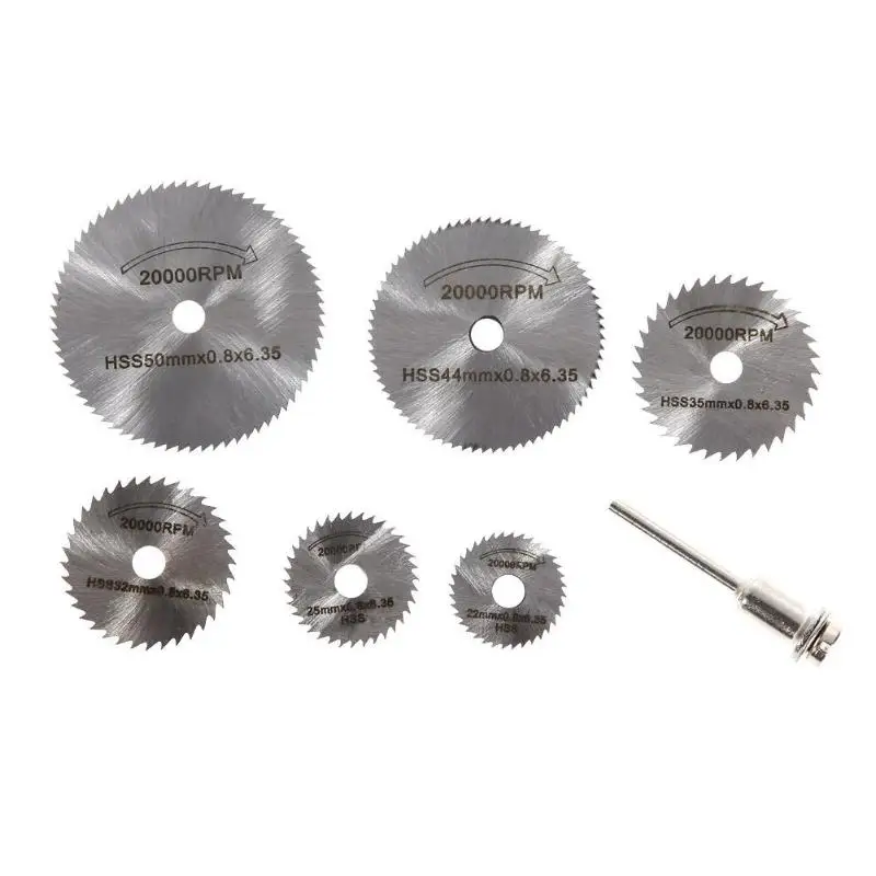 HSS Mini Circular Saw Blade Wood Cutter Discs Drill for Rotary Tool Circular Saw Blades Dremel Metal Cutter Oscillating 7Pcs new
HSS Mini Circular Saw Blade Wood Cutter Discs Drill for Rotary Tool Circular Saw Blades Dremel Metal Cutter Oscillating 7Pcs new