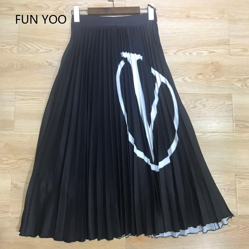 2019 Summer Female Cotton Letter Skirt Pleated Mid-Calf Elastic Waist Elegant Skirt
2019 Summer Female Cotton Letter Skirt Pleated Mid-Calf Elastic Waist Elegant Skirt