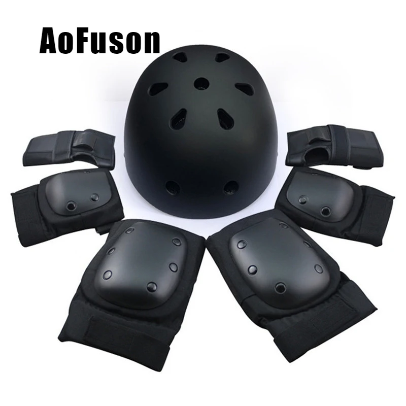 Kids Adult 7pcs/set Skating Protective Gear Elbow Knee Pads Helmet Skateboard Ice Roller Protector Sports Safe 2018 | Спорт и