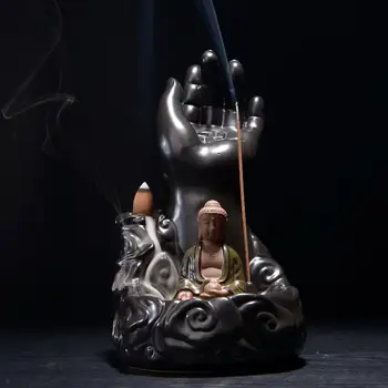 Buddha Ceramic Incense Burner Lotus Flower Smoke Waterfall Incense Holder Aromatherapy Buddha Hand Censer Decorative Buddha
Buddha Ceramic Incense Burner Lotus Flower Smoke Waterfall Incense Holder Aromatherapy Buddha Hand Censer Decorative Buddha