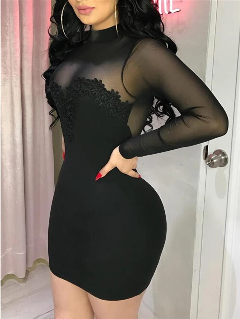 Women Vintage Lace Patchwork Bodycon Party Dress Ladies Long Sleeve Mesh Elegant Dress 2019 New Fashion Women Mini Dress
Women Vintage Lace Patchwork Bodycon Party Dress Ladies Long Sleeve Mesh Elegant Dress 2019 New Fashion Women Mini Dress