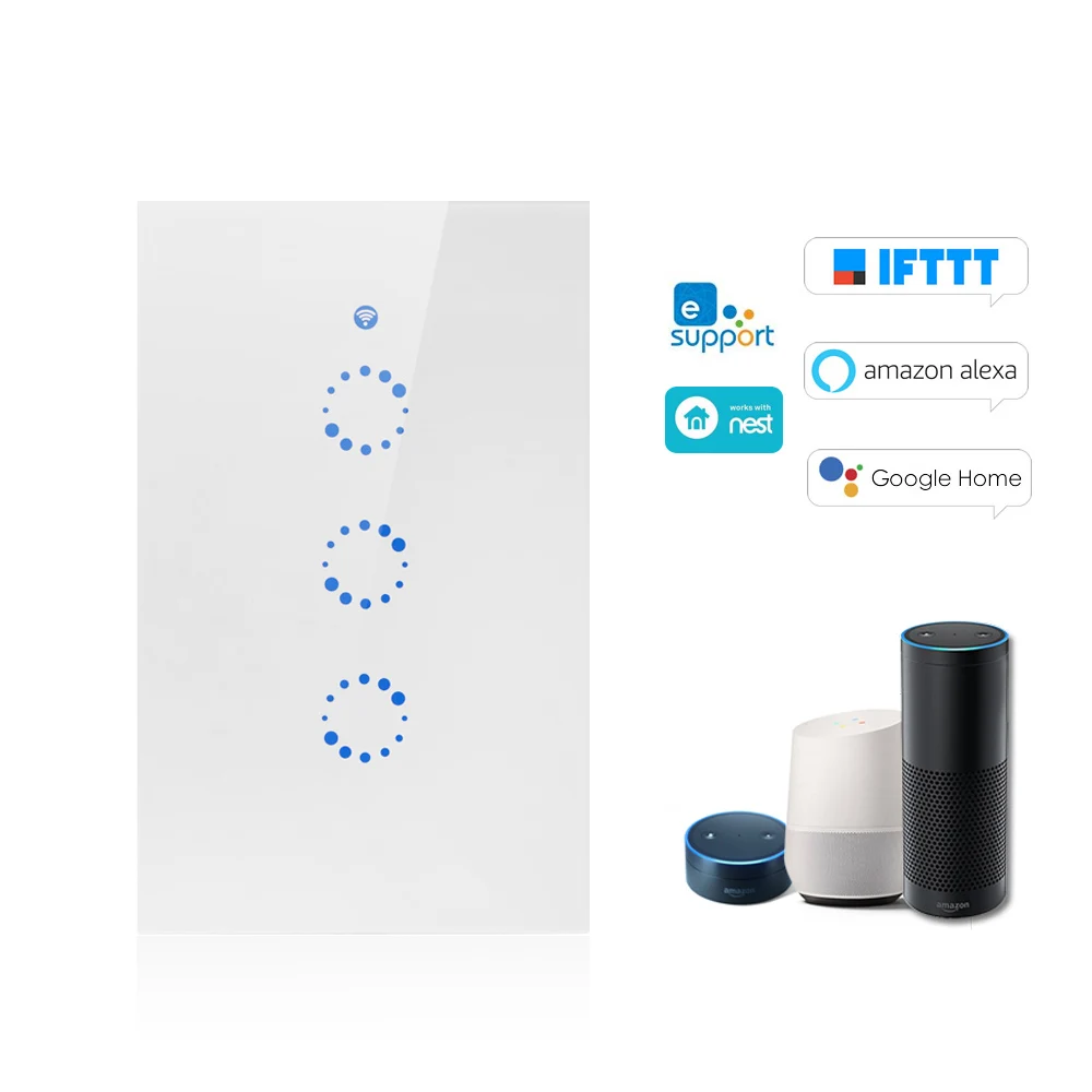 SONOFF T1 US ITEAD US AU Standard Smart WiFi Wall Light Switch 315MHz RF Touch Panel Timing App Remote ON/OFF Support
SONOFF T1 US ITEAD US AU Standard Smart WiFi Wall Light Switch 315MHz RF Touch Panel Timing App Remote ON/OFF Support
