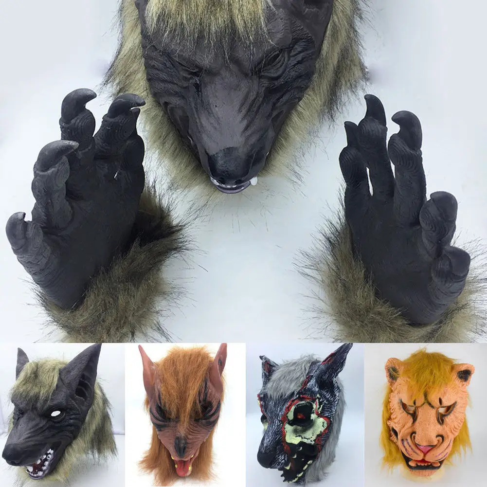 New Animal Wolf Head With Hair Mask/Gloves Fancy Dress Costume Party Scary Halloween Festival Party Halloween Masquerade Mask
New Animal Wolf Head With Hair Mask/Gloves Fancy Dress Costume Party Scary Halloween Festival Party Halloween Masquerade Mask