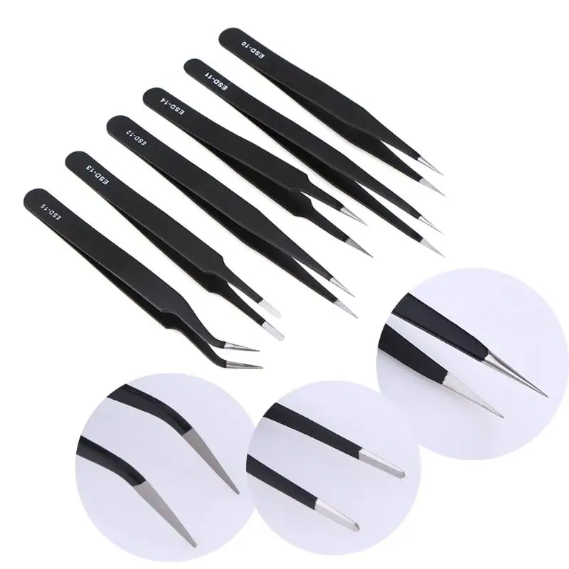 Alloet New 6pcs Anti-Static Stainless Steel Tweezers Set Maintenance Repair Tool Kit Anti Static Model Making Tool Hand Tool Set
Alloet New 6pcs Anti-Static Stainless Steel Tweezers Set Maintenance Repair Tool Kit Anti Static Model Making Tool Hand Tool Set