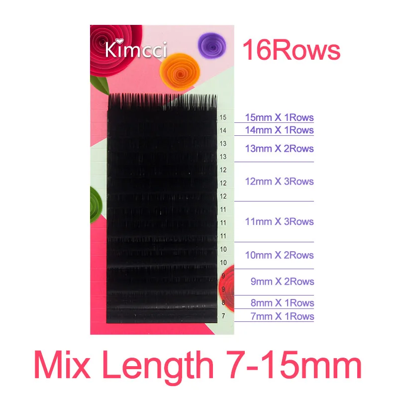 Kimcci 6Rows/Case 7~15mm Mix In One Tray Natural Synthetic Mink Individual Eyelash Extension Makeup Cilia Professional Use Cilio
Kimcci 6Rows/Case 7~15mm Mix In One Tray Natural Synthetic Mink Individual Eyelash Extension Makeup Cilia Professional Use Cilio